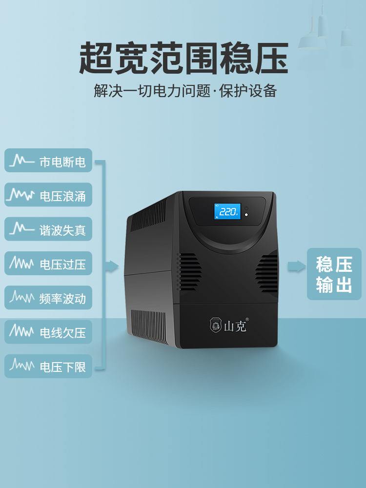 山克后備式UPS不間斷電源SK1000A